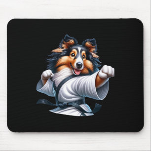 Karate Shetland Sheepdog Funny Humour Animal Lover Mouse Mat