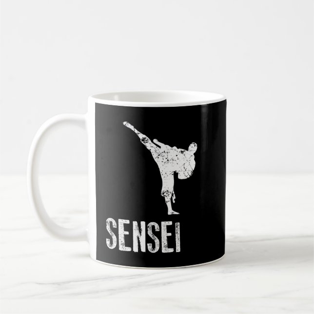 Karate Shirt, Sensei Cool Martial Arts Gift  Coffee Mug (Left)
