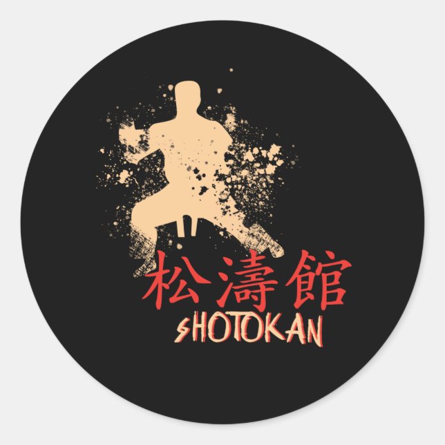 Karate Shotokan Classic Round Sticker (Front)