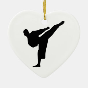 Karate Silhouette Ceramic Tree Decoration