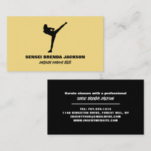 Karate Silhouette, Karate Sensei Business Card