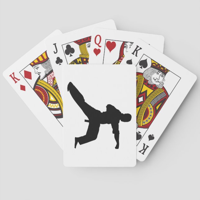 Karate Silhouette Punch Playing Cards (Back)