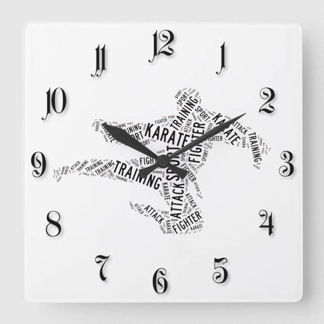 Karate Square Wall Clock (Front)