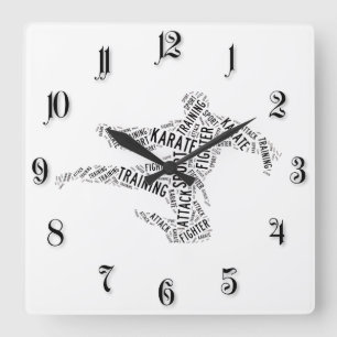 Karate Square Wall Clock