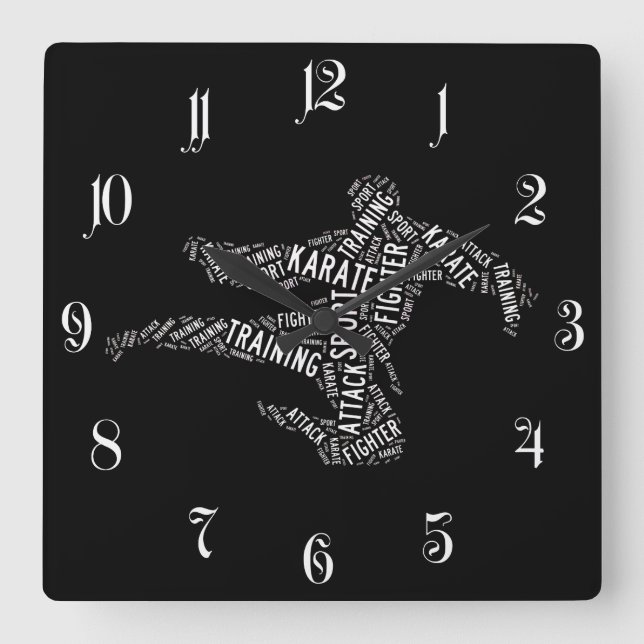 Karate Square Wall Clock (Front)