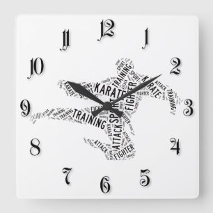 Karate Square Wall Clock