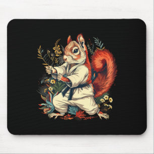 Karate Squirrel Floral Kickboxing Taekwondo Mouse Mat