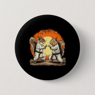 Karate Squirrel Kickboxing Martial Arts Kung Fu 6 Cm Round Badge