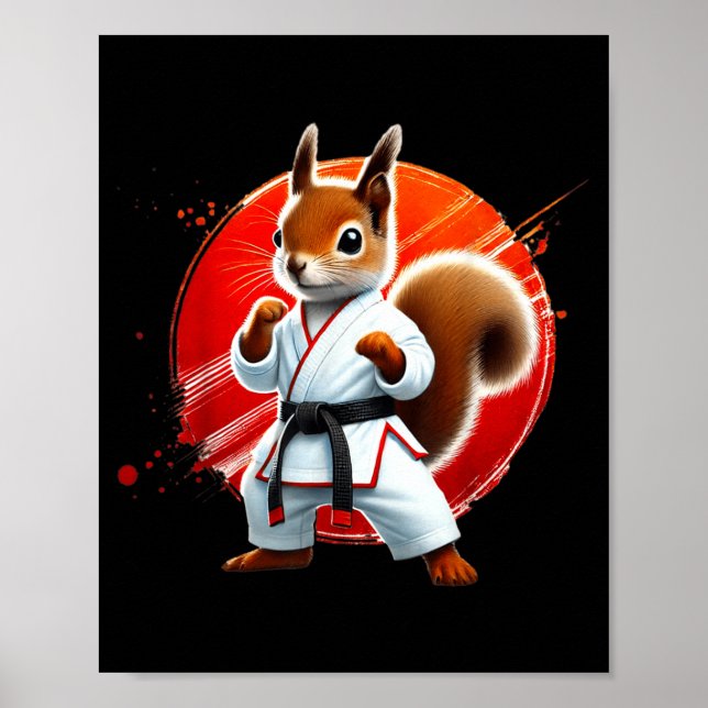 Karate Squirrel Martial Arts Fighter Judo Poster (Front)
