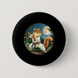 Karate Squirrel Moon Taekwondo Martial Arts 6 Cm Round Badge