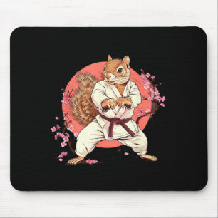 Karate Squirrel Sakura Kickboxing Martial Arts Mouse Mat