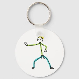Karate Stickman Key Ring