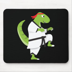 Karate T-rex Cool Cute Dinosaur Fighter Halloween  Mouse Mat