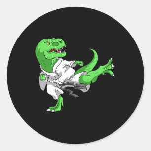Karate T-rex Dino Student Dinosaur Teacher Karatek Classic Round Sticker