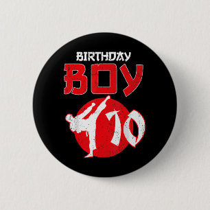 Karate Taekwondo 10 Years Old Birthday Martial 6 Cm Round Badge