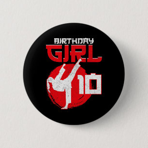 Karate Taekwondo 10 Years Old Birthday Martial Art 6 Cm Round Badge