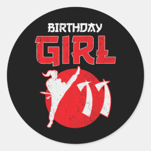 Karate Taekwondo 11 Years Old Birthday Martial Art Classic Round Sticker