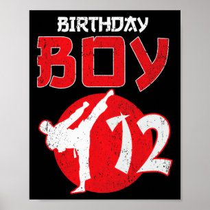 Karate Taekwondo 12 Years Old Birthday Martial Art Poster