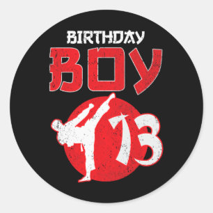 Karate Taekwondo 13 Years Old Birthday Martial Art Classic Round Sticker