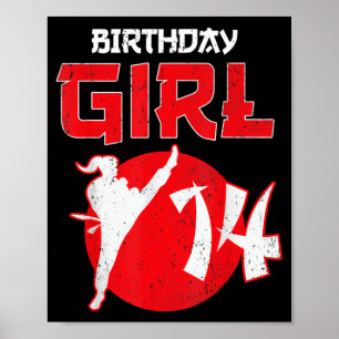 Karate Taekwondo 14 Years Old Birthday Martial Poster