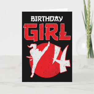 Karate Taekwondo 4 Years Old Birthday Martial Arts Card