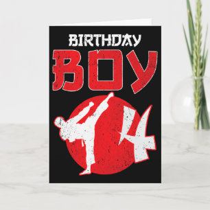 Karate Taekwondo 4 Years Old Birthday Martial Arts Card