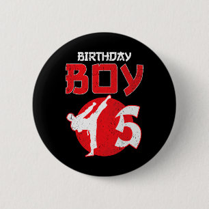 Karate Taekwondo 5 Years Old Birthday Martial Arts 6 Cm Round Badge
