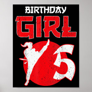 Karate Taekwondo 5 Years Old Birthday Martial Arts Poster