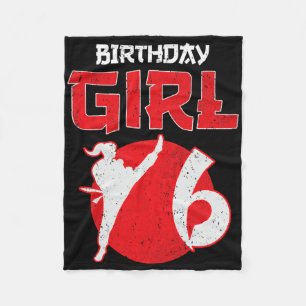 Karate Taekwondo 6 Years Old Birthday Martial Arts Fleece Blanket