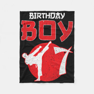 Karate Taekwondo 7 Years Old Birthday Martial Arts Fleece Blanket
