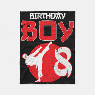 Karate Taekwondo 8 Years Old Birthday Martial Arts Fleece Blanket