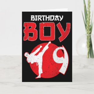 Karate Taekwondo 9 Years Old Birthday Martial Arts Card