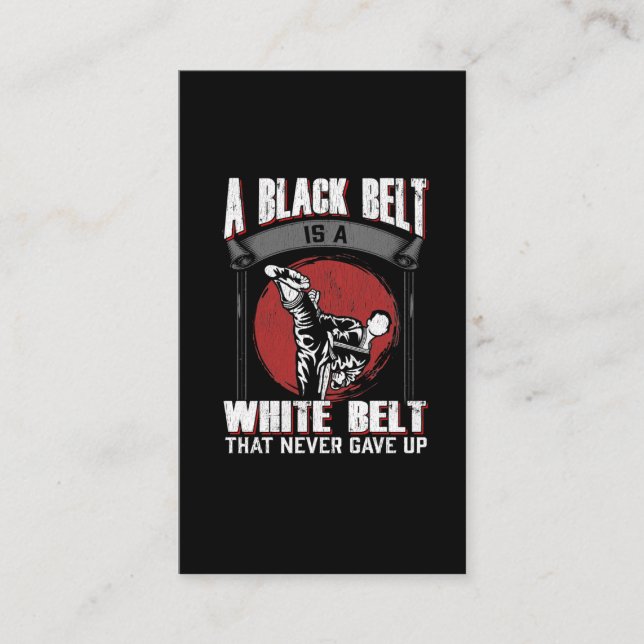 Karate Taekwondo Black Belt Martial Arts Fighter Business Card (Front)