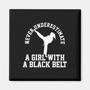 Karate Taekwondo Blackbelt Girl Magnet