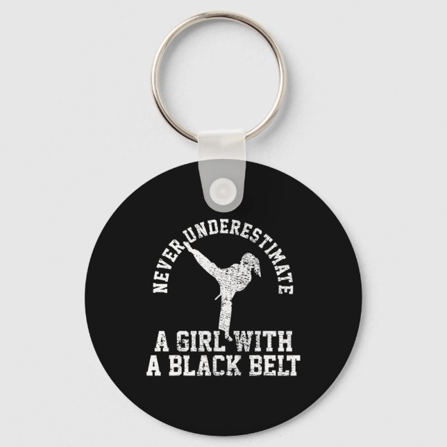 Karate Taekwondo Blackbelt  Key Ring (Front)
