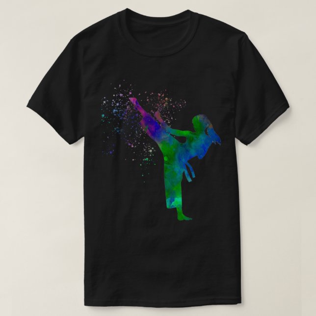 Karate taekwondo competition in watercolor 14 T-Shirt (Design Front)