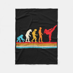 Karate Taekwondo Evolution Girl Ponytail Kick Wome Fleece Blanket