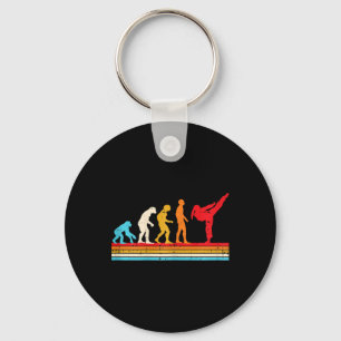 Karate Taekwondo Evolution Girl Ponytail Kick Wome Key Ring