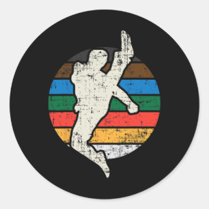Karate Taekwondo Fighter Retro Vintage Martial-art Classic Round Sticker