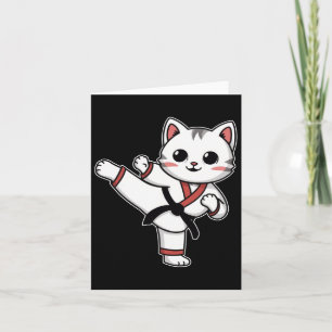 Karate Taekwondo Funny Cat Jiu Jitsu Women Girls M Card