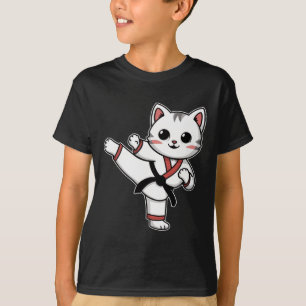 Karate Taekwondo Funny Cat Jiu Jitsu Women Girls M T-Shirt