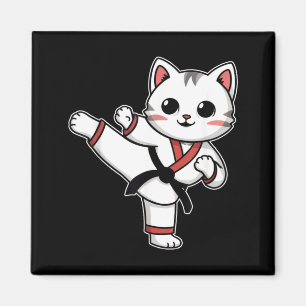 Karate Taekwondo Funny Cat Jiu Jitsu Women Girls Magnet
