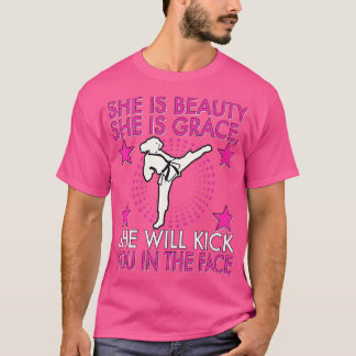 Karate Taekwondo Girl Women Karate Kick T-Shirt