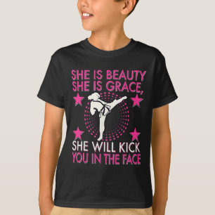 Karate Taekwondo Girl Women Karate Kick T-Shirt