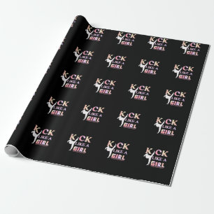 Karate Taekwondo Jiu Jitsu Girl Fighting Fun Wrapping Paper