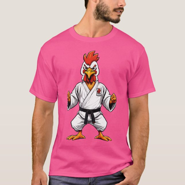 Karate Taekwondo Judo Kung Fu Chicken Rooster Gift T-Shirt (Front)