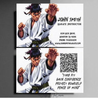 Karate Taekwondo Judo Martial Arts Instructor Business Card