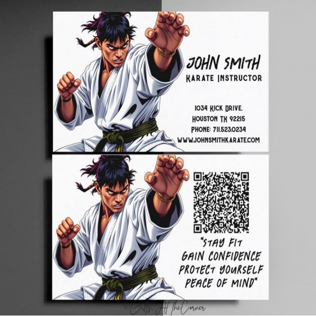 Karate Taekwondo Judo Martial Arts Instructor Business Card (Creator Uploaded)