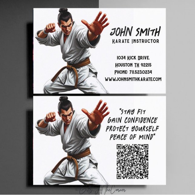 Karate Taekwondo Judo Martial Arts Instructor Business Card (Creator Uploaded)