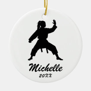 Karate / Taekwondo / judo Personalised Christmas  Ceramic Tree Decoration